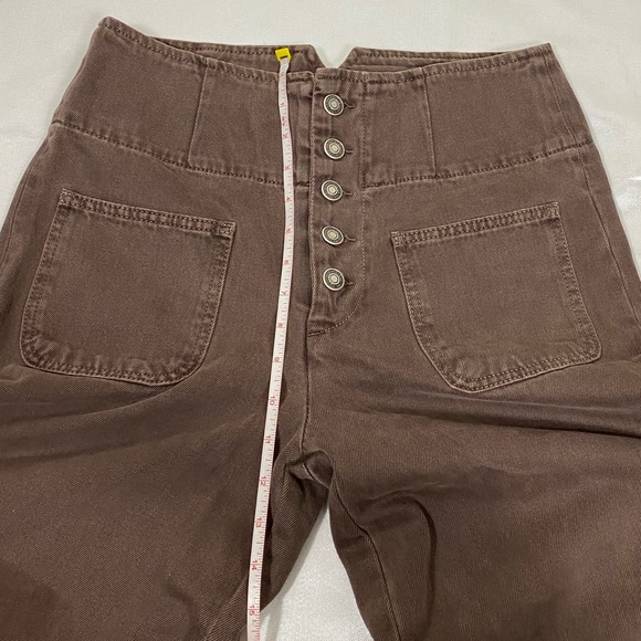 Free People Button fly cords brown pants 28 - Picture 7 of 8